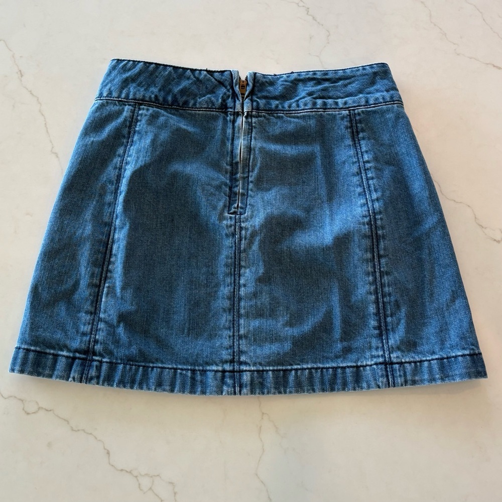 Free People Blue Denim Skirt size W6 - Picture 3 of 9